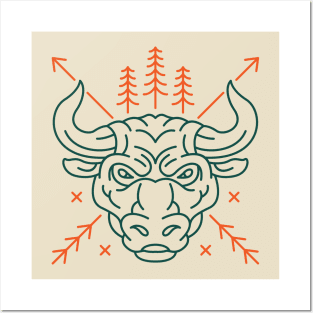 Wild Bull Head Posters and Art